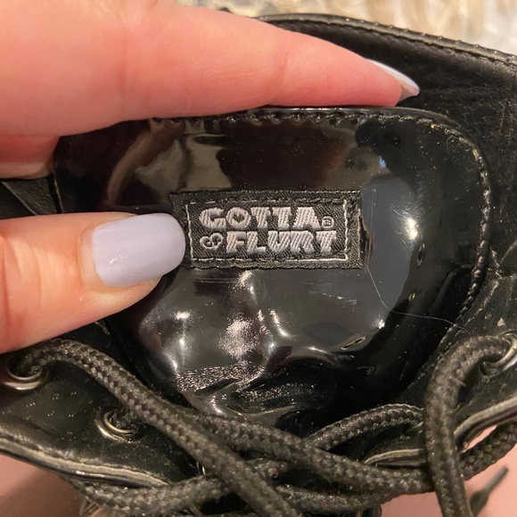 Gotta Flurt Luna Black Patent Combat Boots Girls Sz 4 - Picture 4 of 8